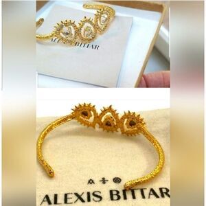 ALEXIS BITTAR STYLE GOLD TONE AND CRYSTALS CUFF!!! BEAUTIFUL!!! NWOT!!!